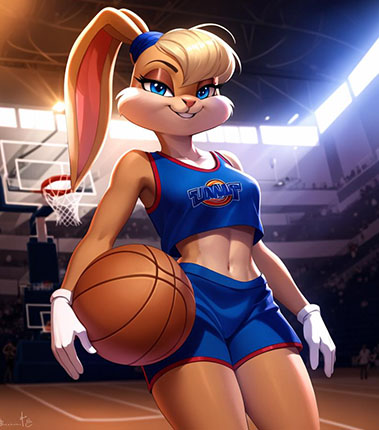 Chat with AI cartoon AI Lola Bunny with big ass
